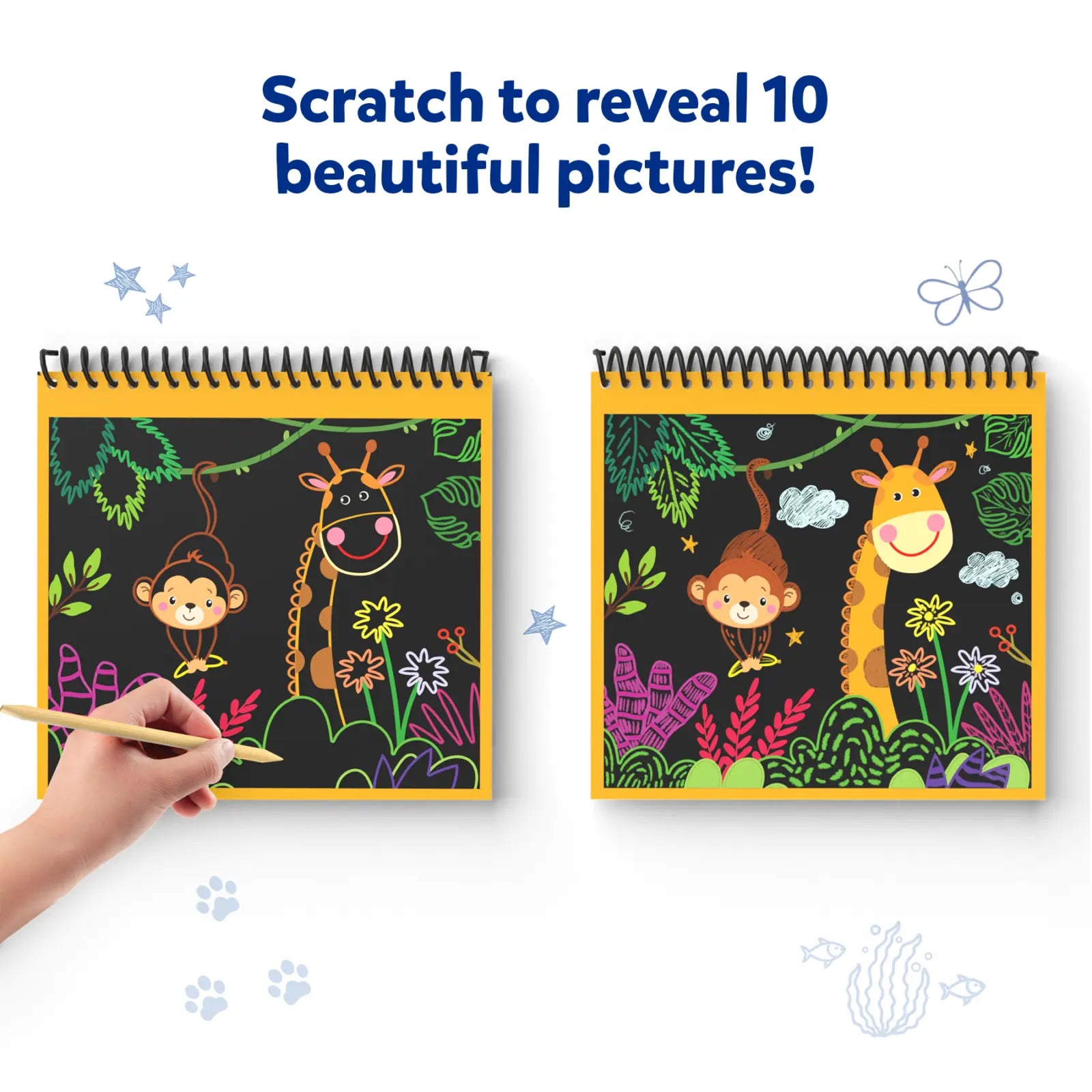 Skillmatics Magical Scratch Art Amazing Animals gratta e disegna 3-8