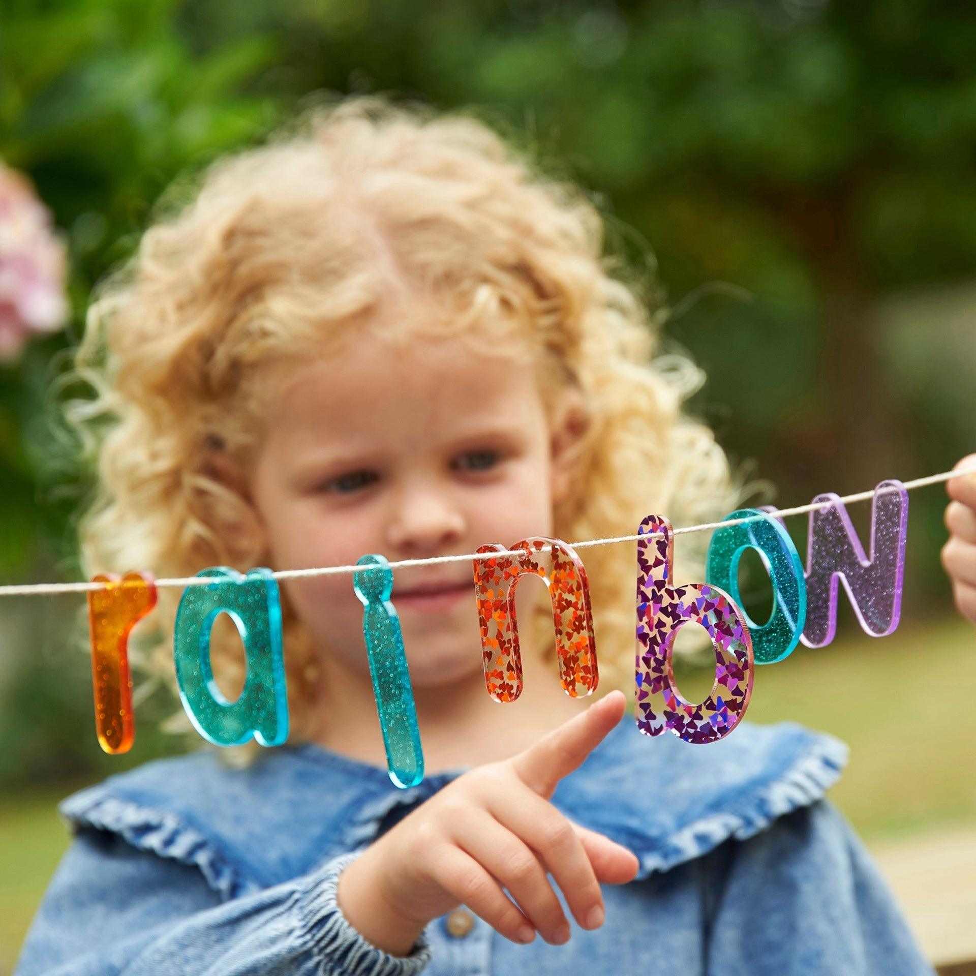 Tickit Rainbow Glitter Letters lettere glitter 26 pz traslucide