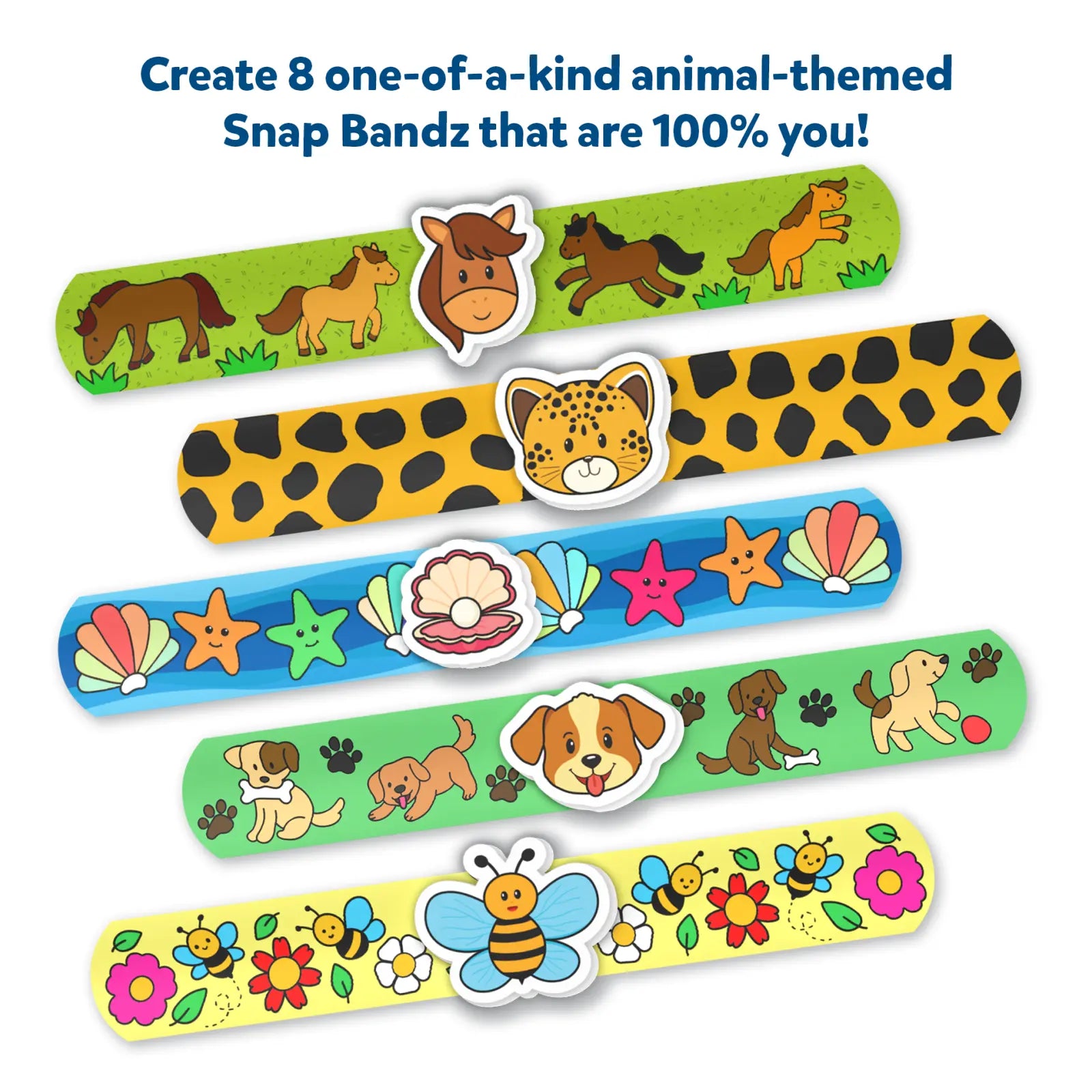 Skillmatics Snap Bandz Animal Friends kit braccialetti 8pz