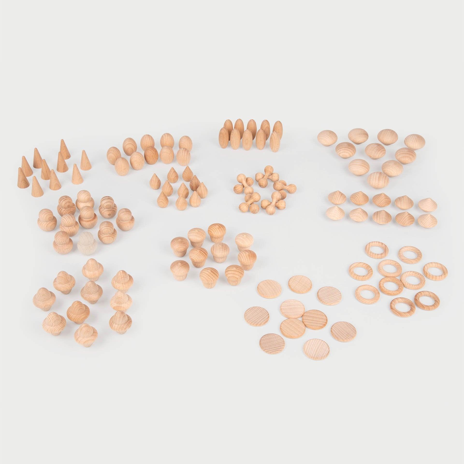 Tickit Wooden Treasures Natural Set loose parts legno 120 pezzi