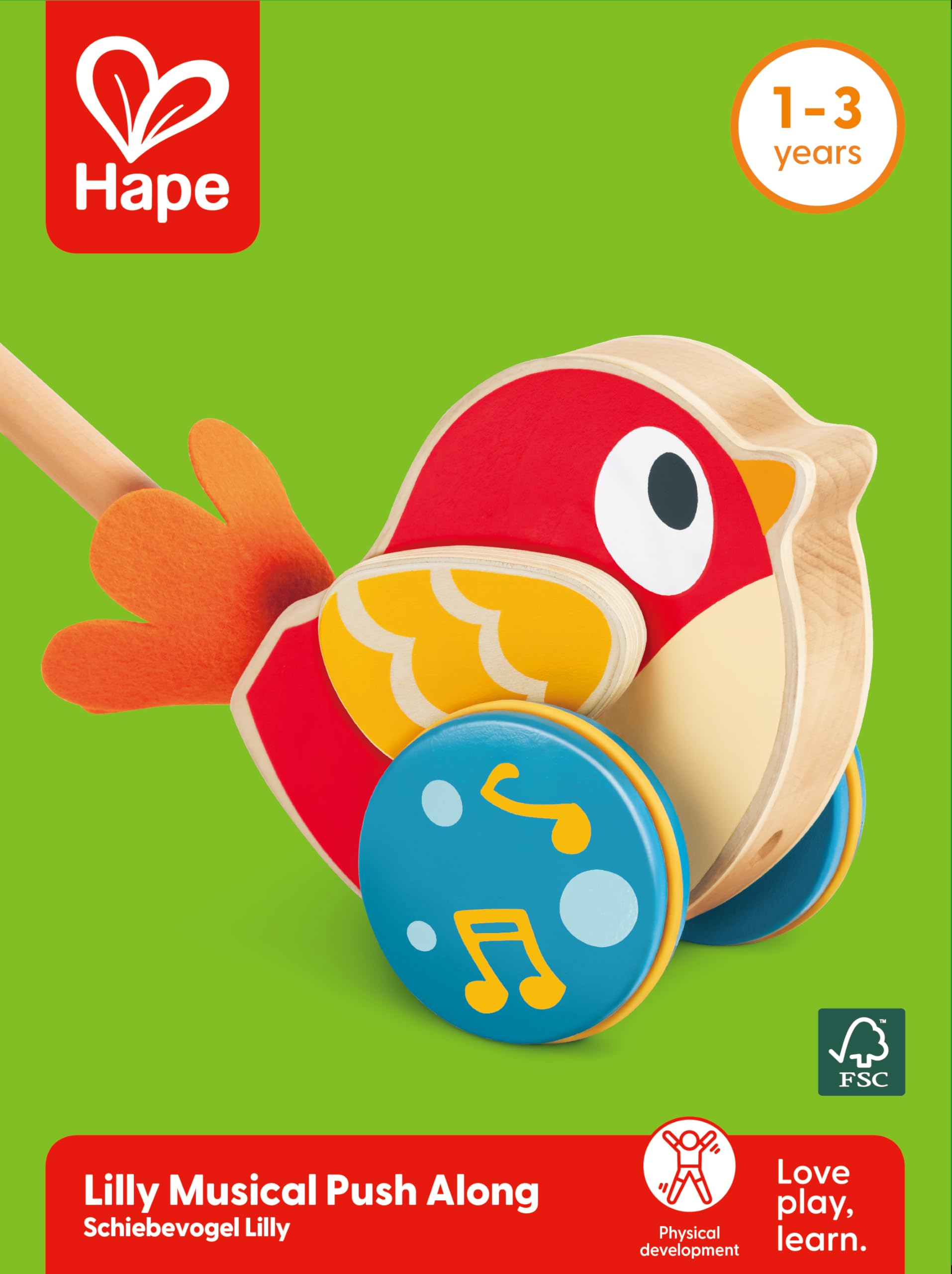 Hape Lilly uccellino musicale spingi e cammina 12 mesi