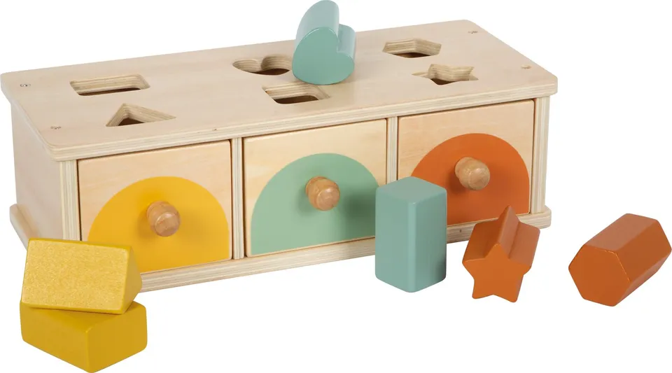 smallfoot Montessori 12746 scatola incastri legno 3 cassetti