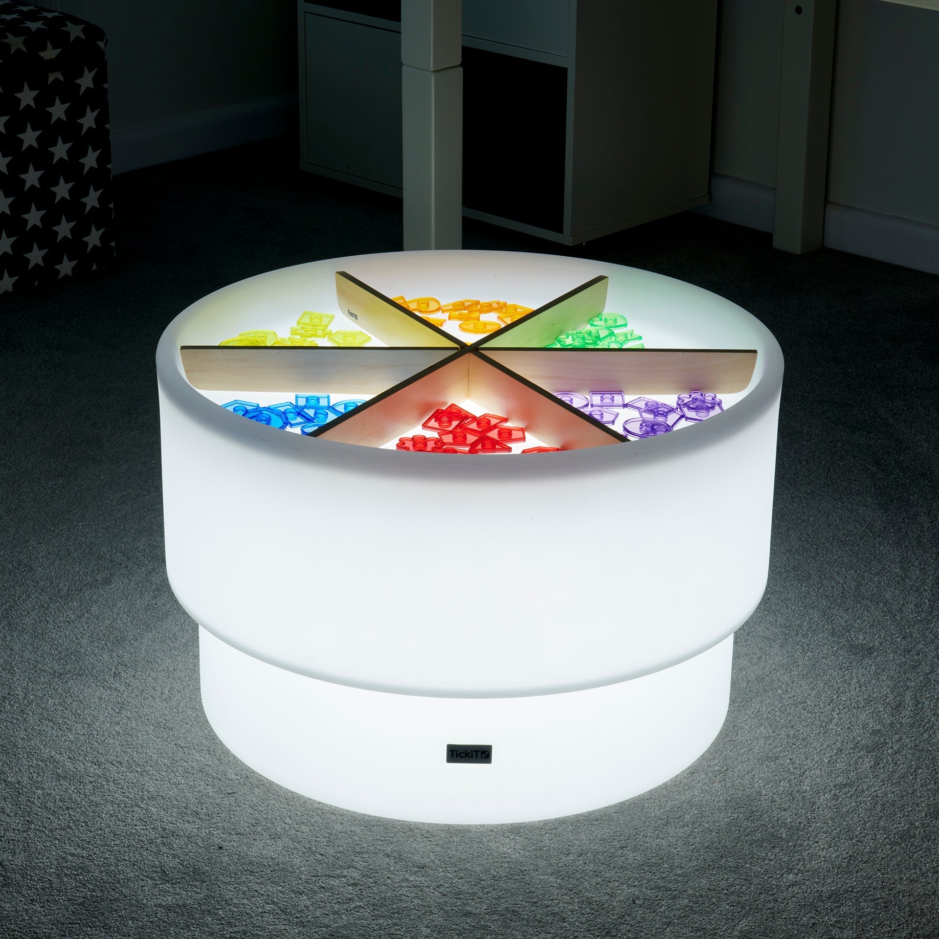 Tickit Discovery Glow Table tavolo luminoso divisori legno
