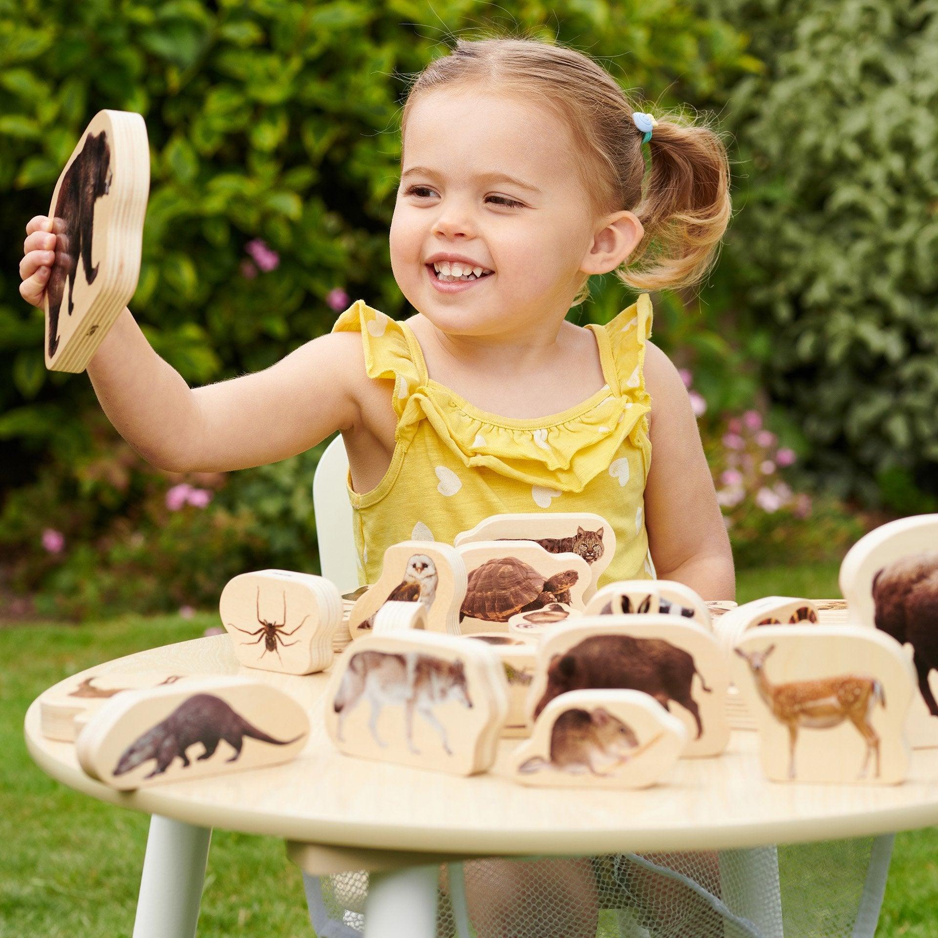 Tickit Wooden Forest Animal Blocks Cubi Animali Bosco