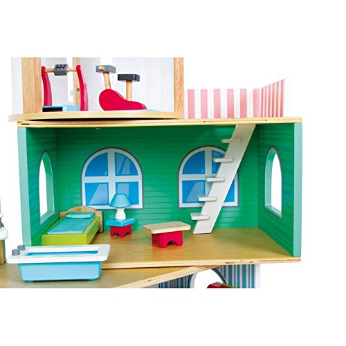smallfoot casa delle bambole legno 3 piani 21 pezzi