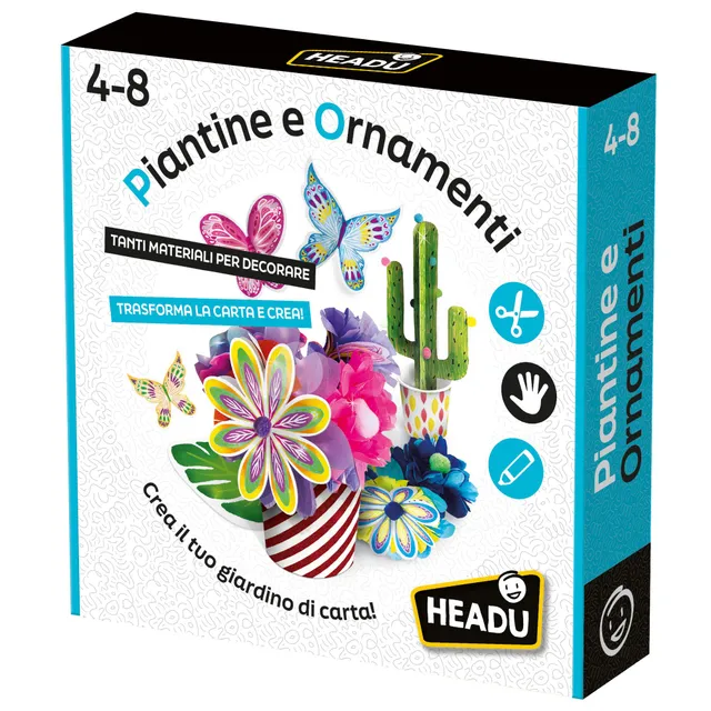 Headu Piantine Ornamenti IT56901 kit carta 4-8 anni
