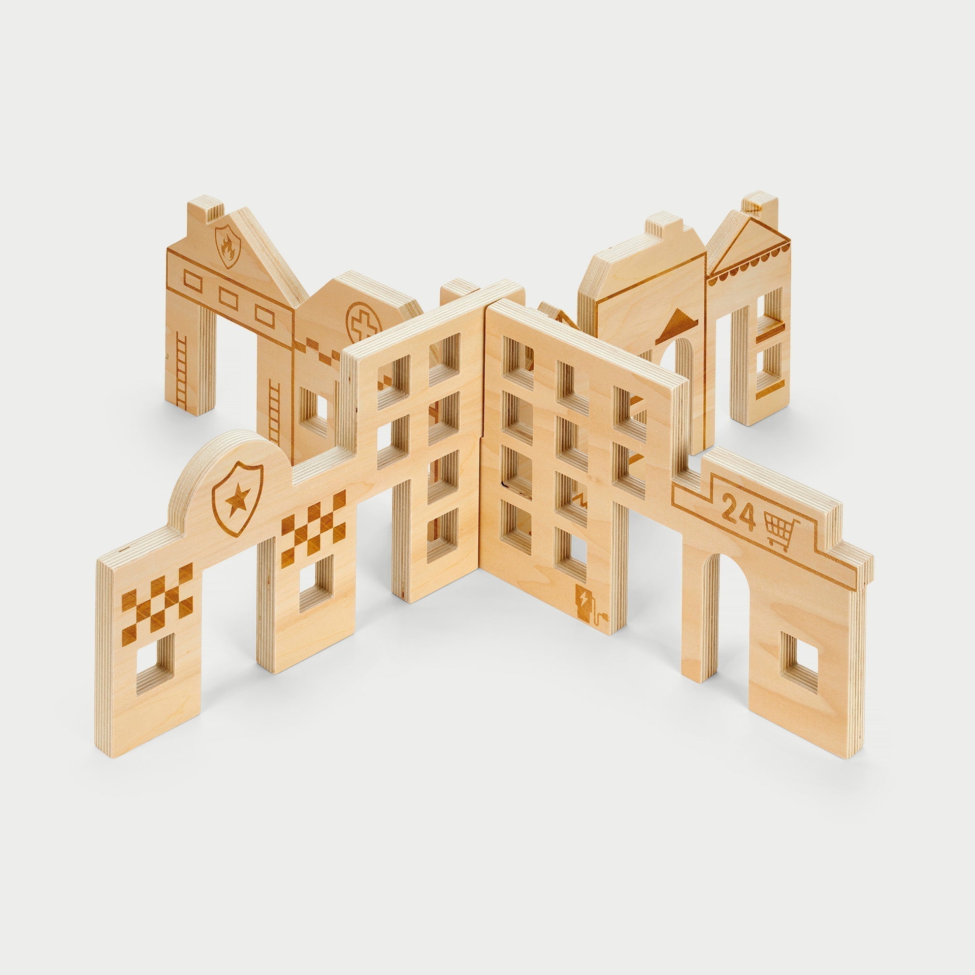 Tickit Town Discovery divisori legno città 2 pezzi