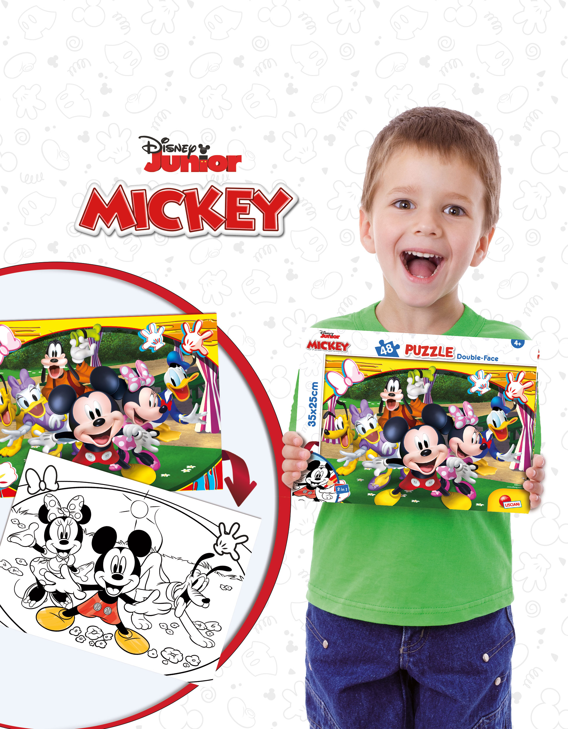 Lisciani Disney Puzzle M-Plus 48 Mickey puzzle 48 pezzi da colorare