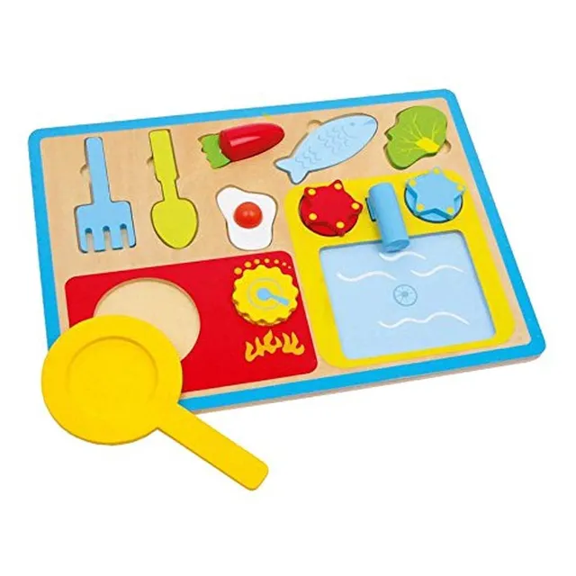 smallfoot 3409 puzzle legno colazione incastro per bimbi 2 anni