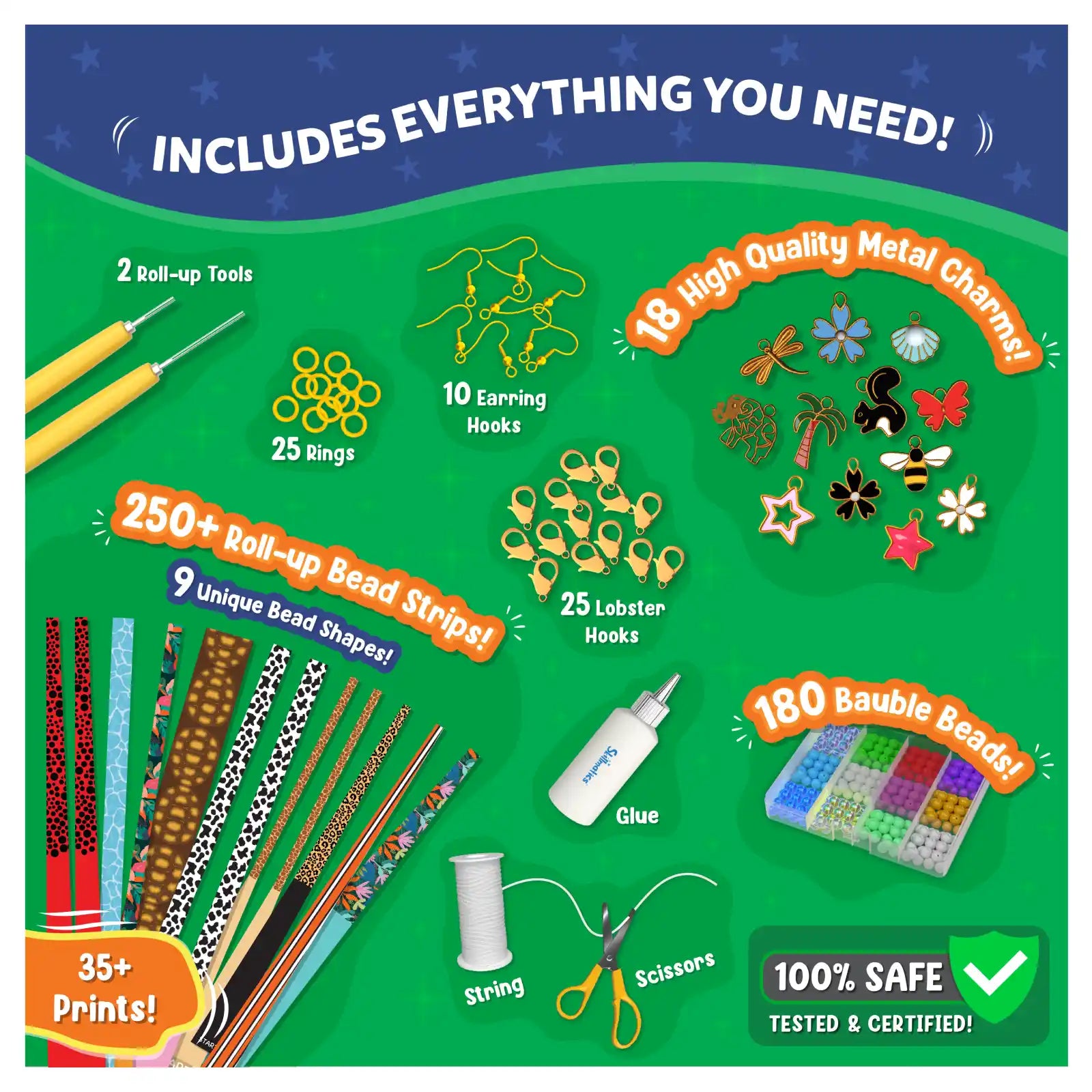 Skillmatics Roll-up Beads Jungle Party kit braccialetti 6-13 anni