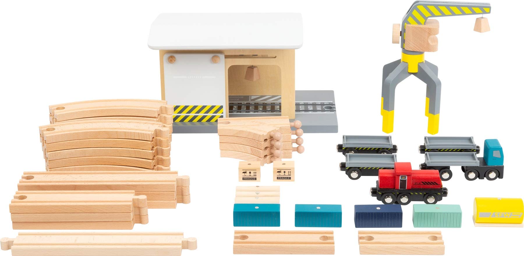 smallfoot 11377 Scalo Merci Trenino Legno con Gru