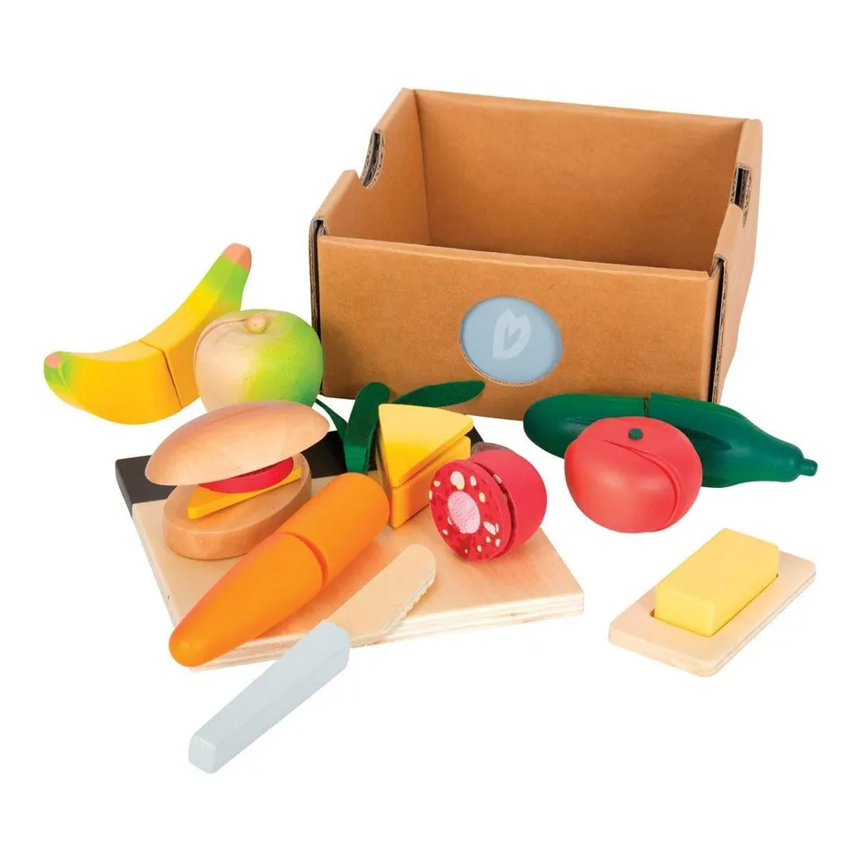 smallfoot 12331 fresh set pranzo da tagliare legno