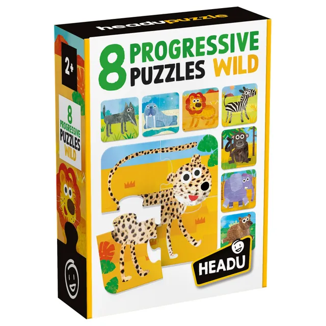 Headu Wild MU55607 puzzle progressivi 8 puzzle da 2 anni