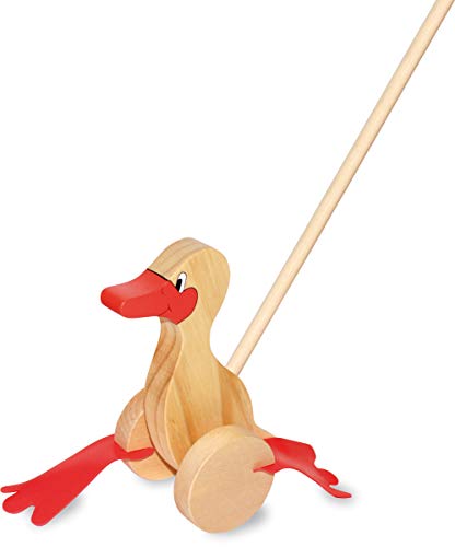small foot 2092 anatra con rotelle cavalcabile legno 65 cm