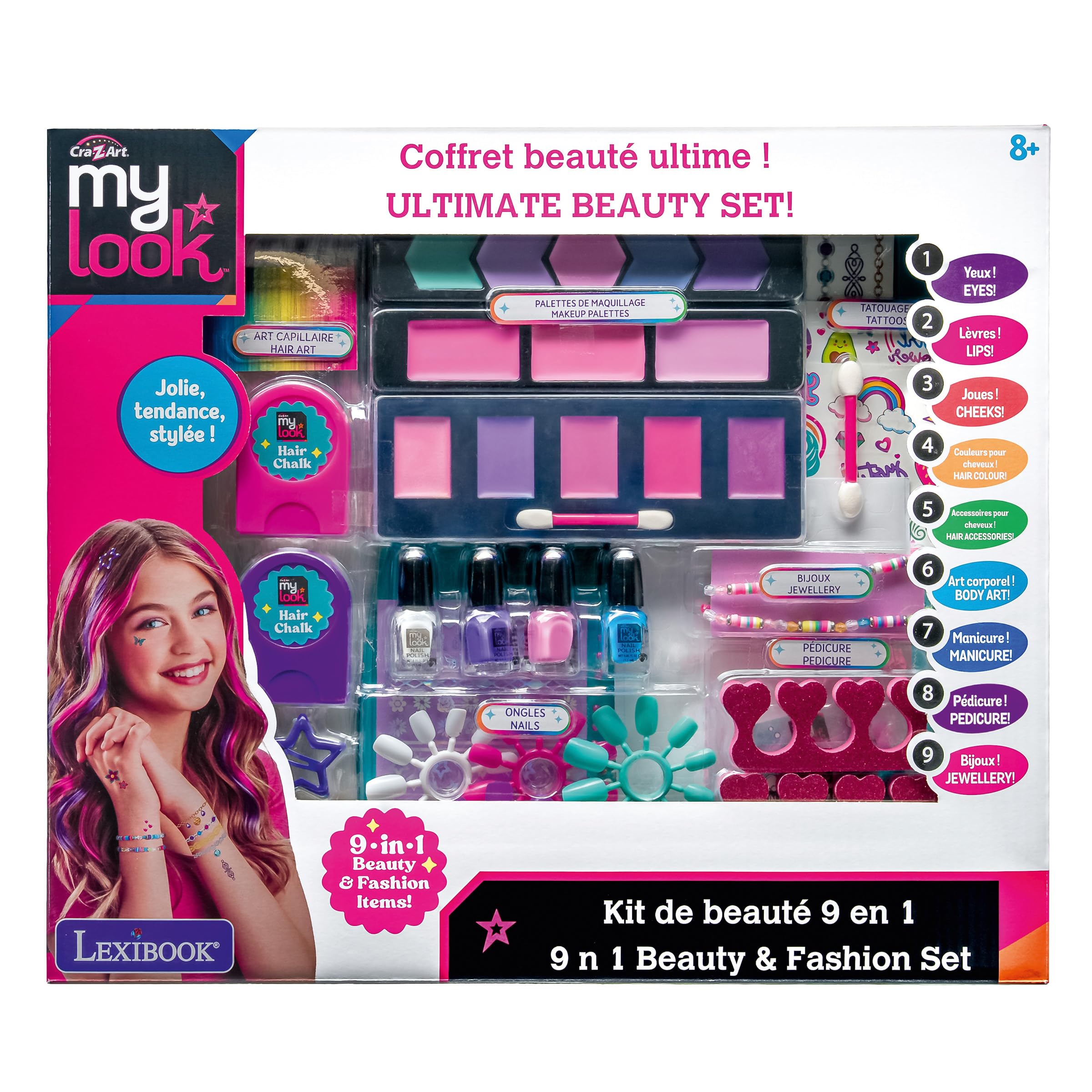 Lexibook CRSS83 kit bellezza bimba rosa 9 in 1