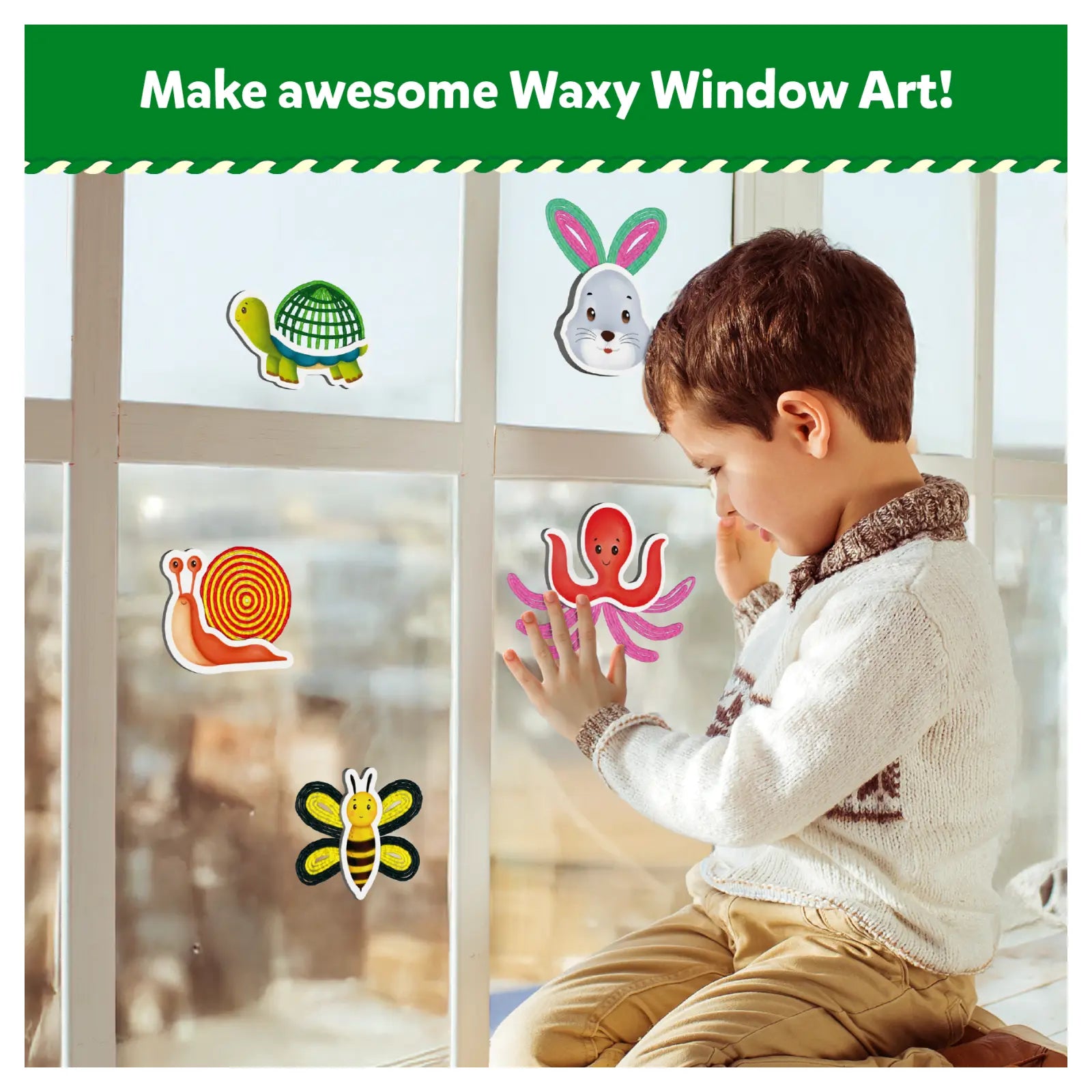 Skillmatics Waxy Window Art Amazing Animals kit creativo 5-12 anni