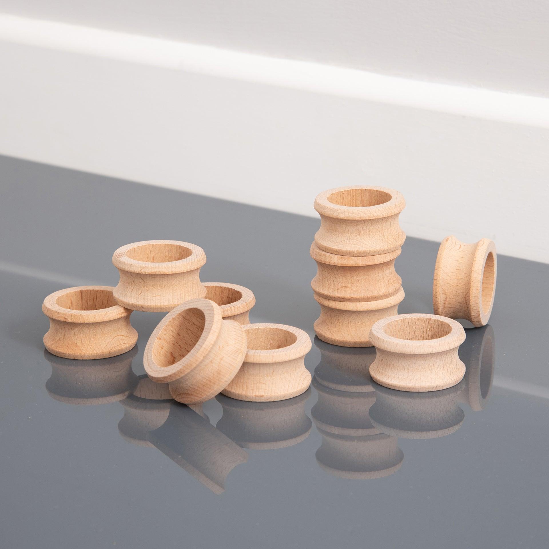 Tickit Natural Wooden Napkin Rings anelli legno 10 pezzi