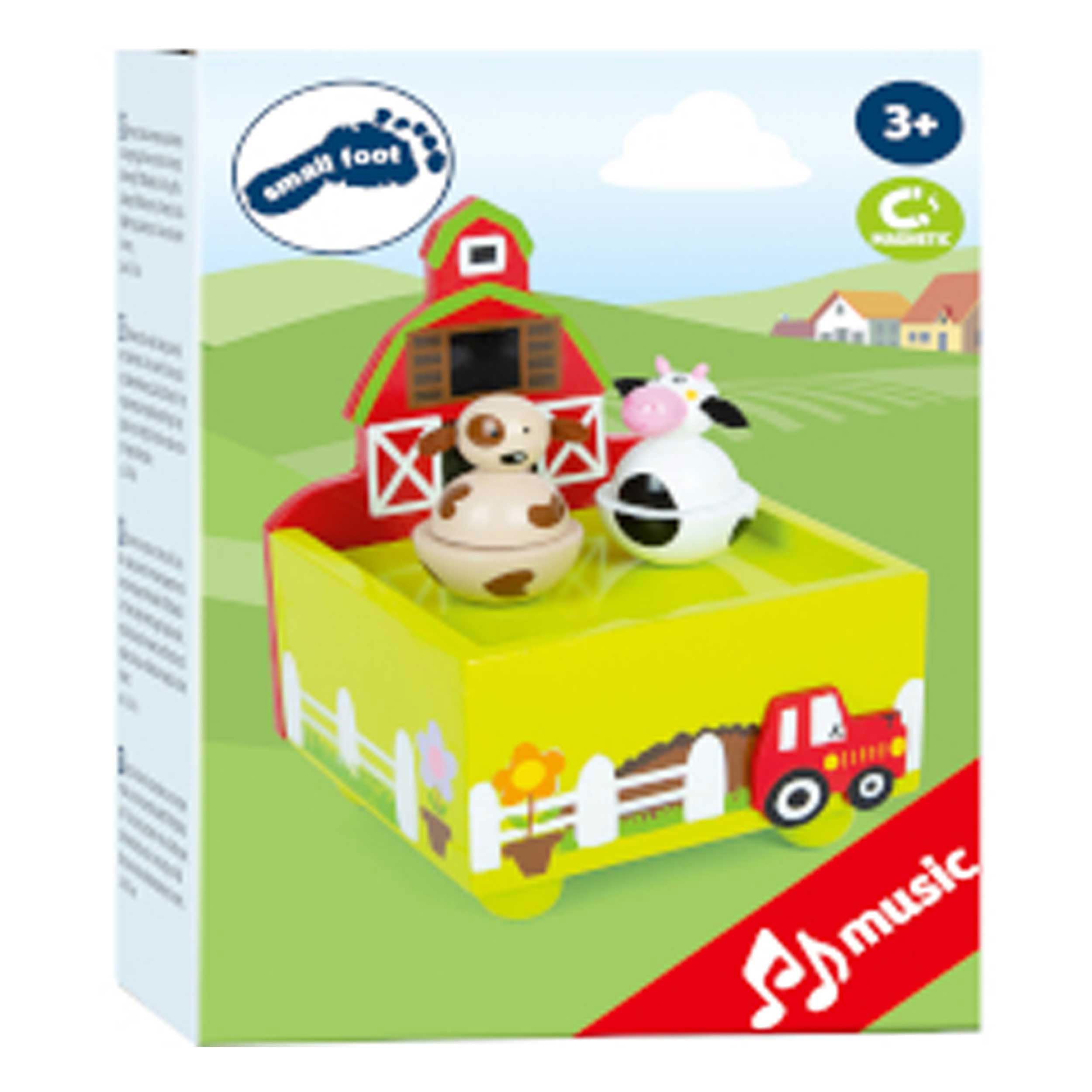smallfoot 11715 Carillon Fattoria Legno Mucca e Cane