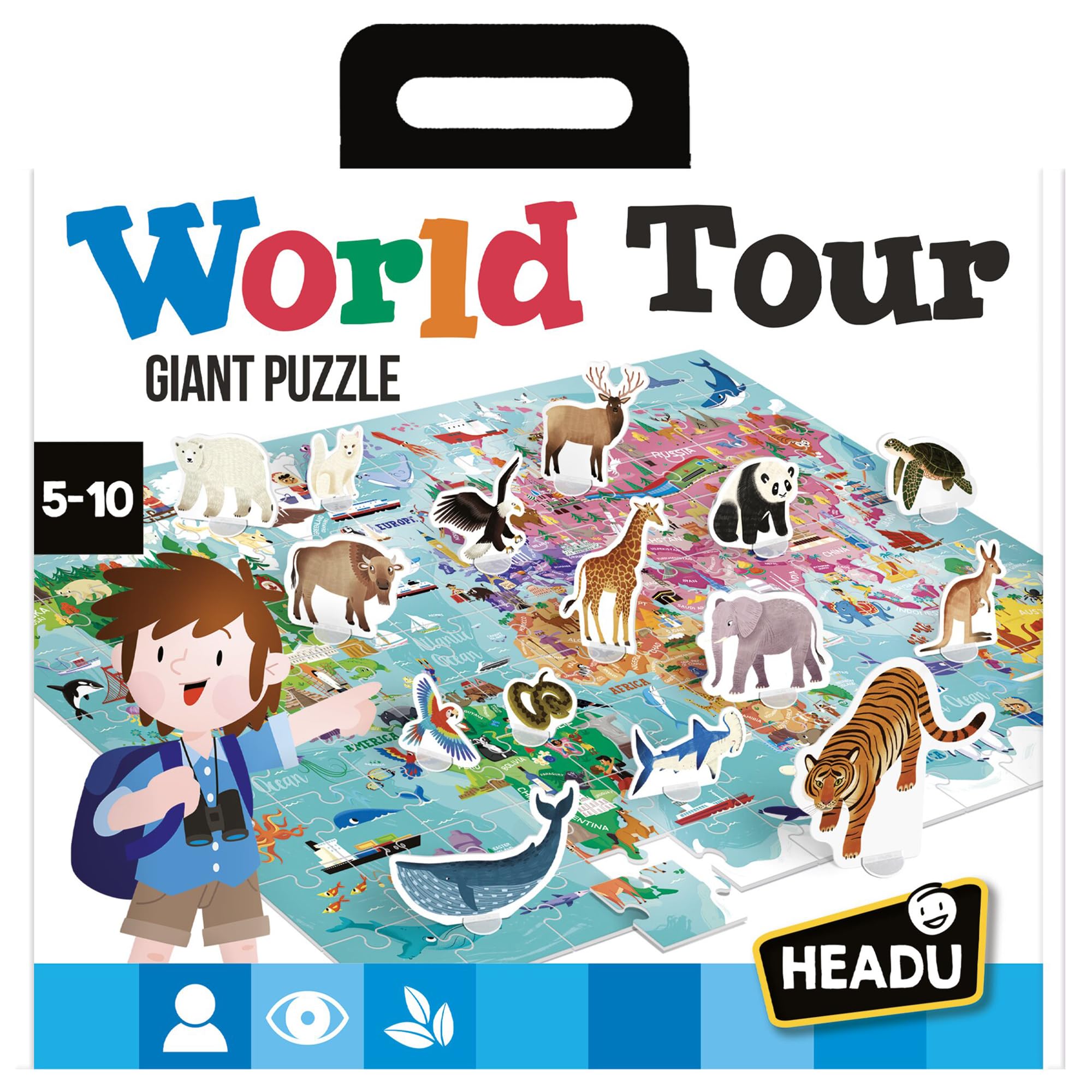 Headu World Tour MU26258 puzzle mondo 108 pezzi