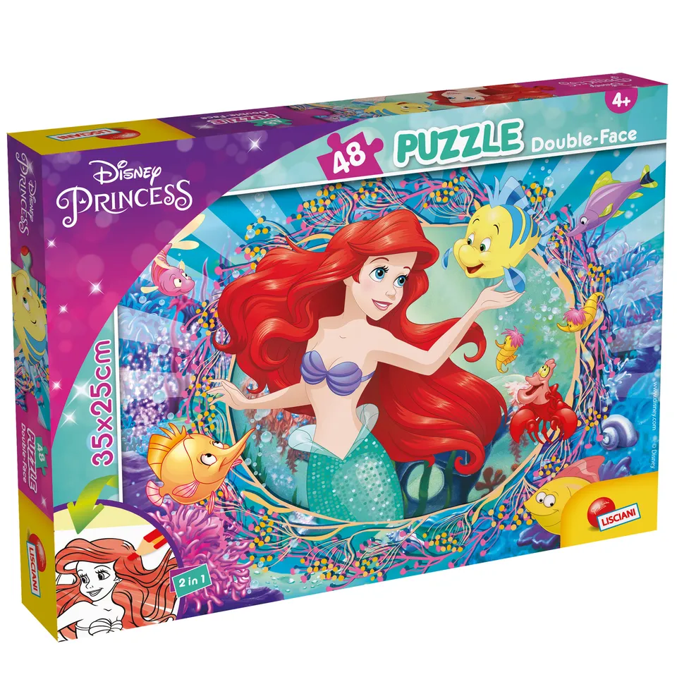 Lisciani Disney M-Plus 48 puzzle bambini Ariel da colorare