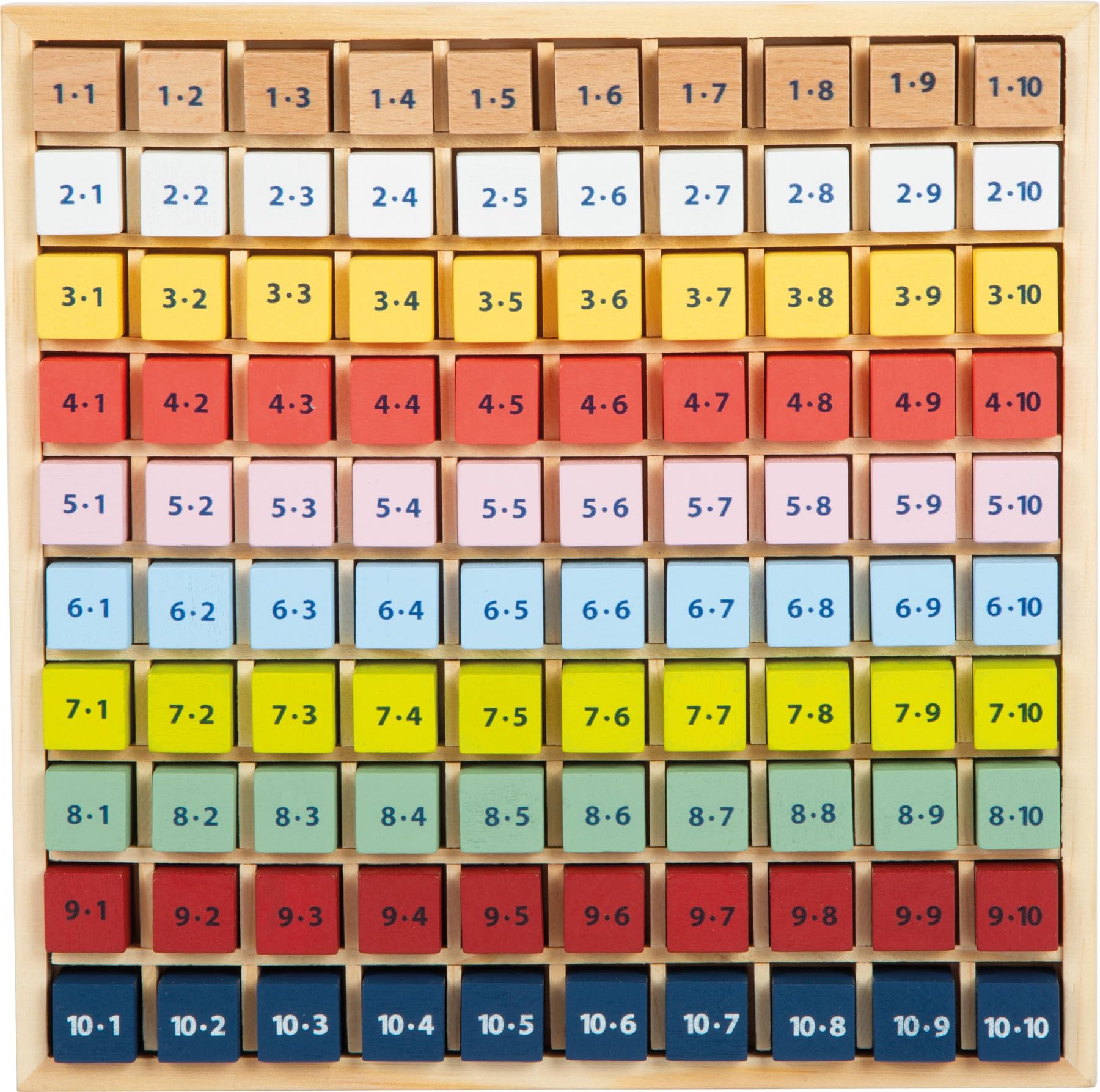 smallfoot 11163 tabelline Educare in legno 81 cubetti