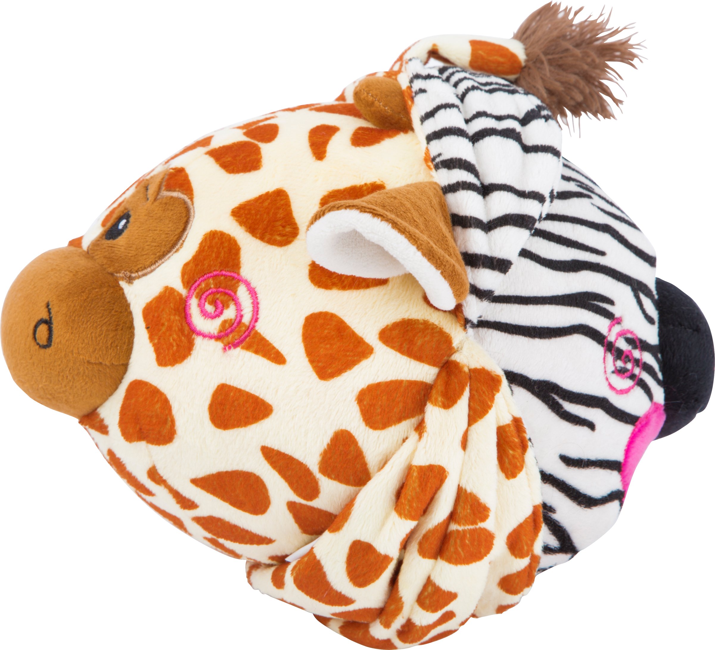 smallfoot 10524 palla di peluche zebra e giraffa morbida