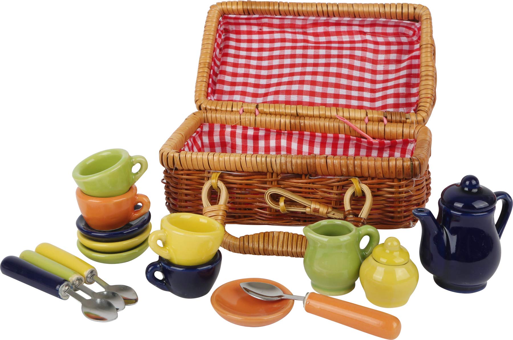 small foot 8951 Cestino picnic bambole ceramica 17 pezzi