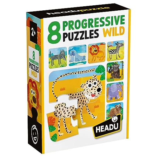 Headu Wild MU55607 puzzle progressivi 8 puzzle da 2 anni