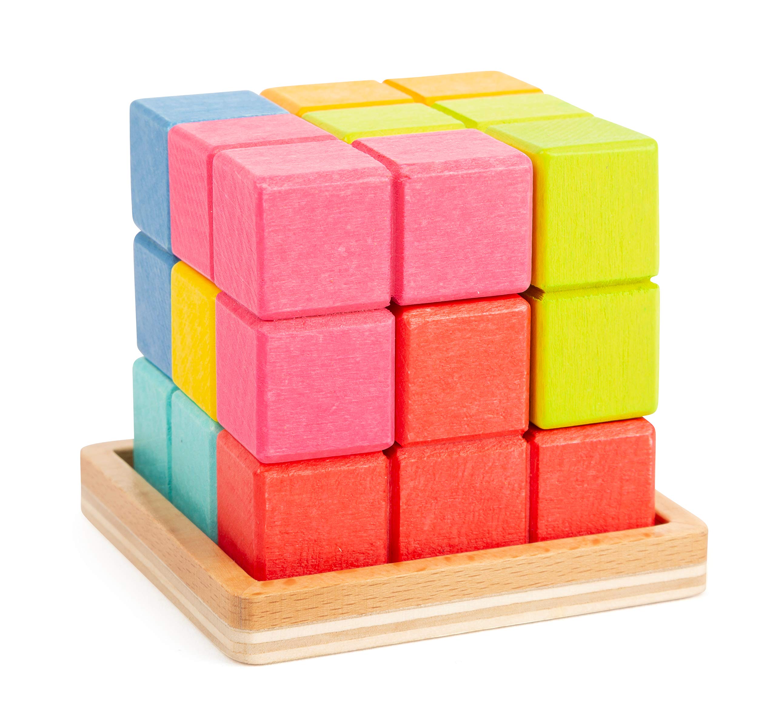 smallfoot 11346 Puzzle Cubo 3D legno 7 pezzi dai 5 anni
