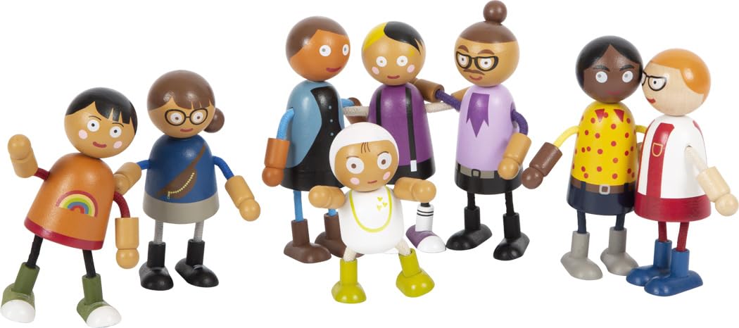 smallfoot Famiglia Bambole Pieghevoli bambole legno 8 pezzi