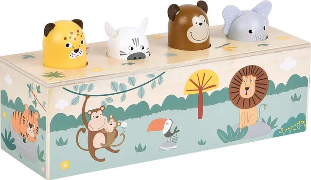 smallfoot Safari 12757 gioco pop-up legno sonoro da 1 anno
