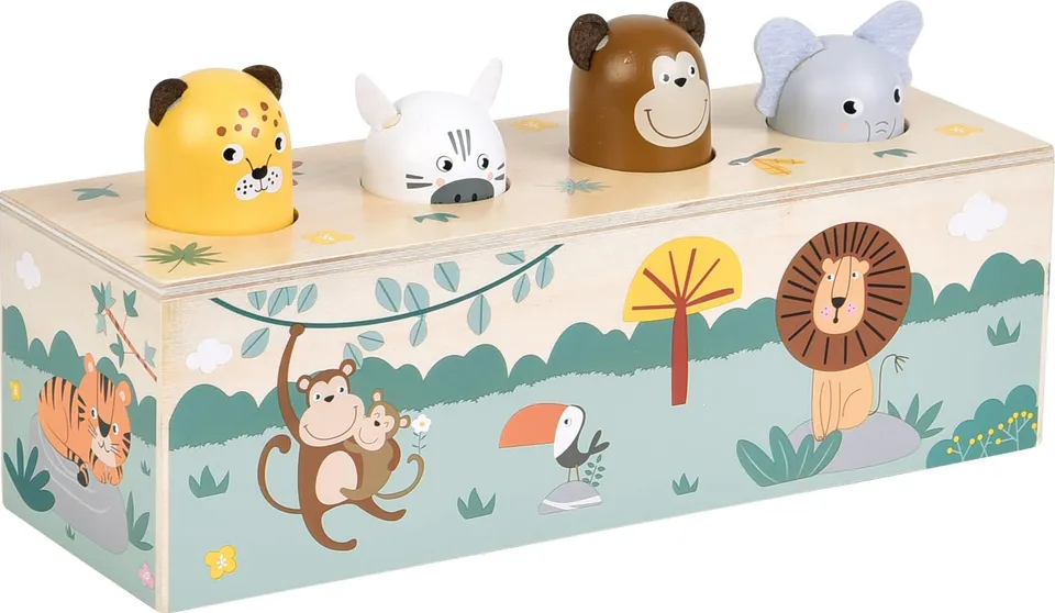 smallfoot Safari 12757 gioco pop-up legno sonoro da 1 anno