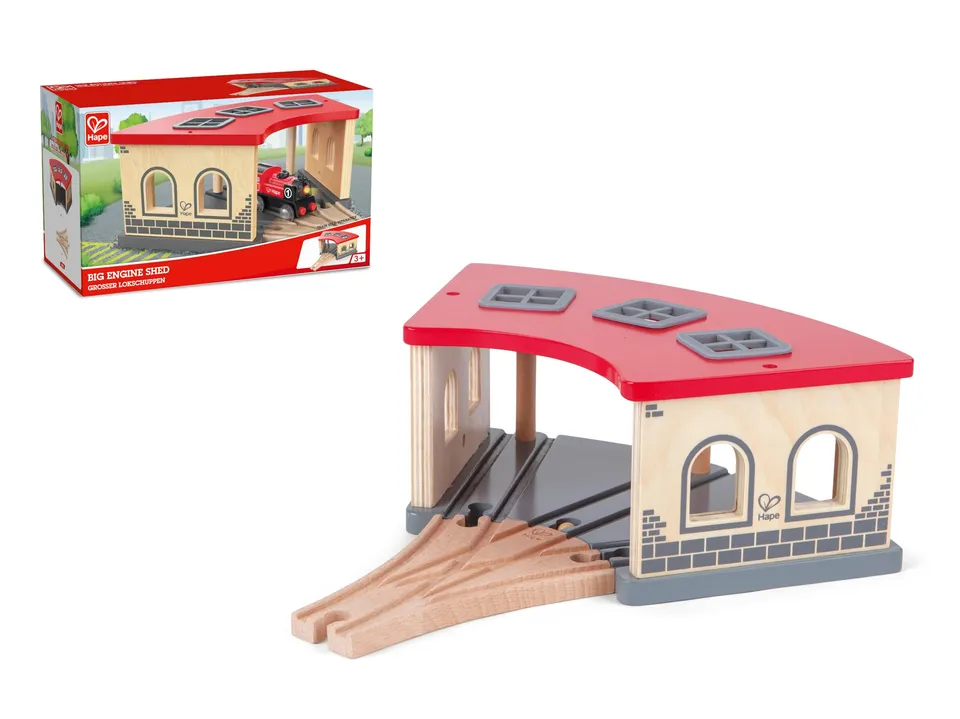 Hape Deposito Treni trenino legno 3 corsie accessorio