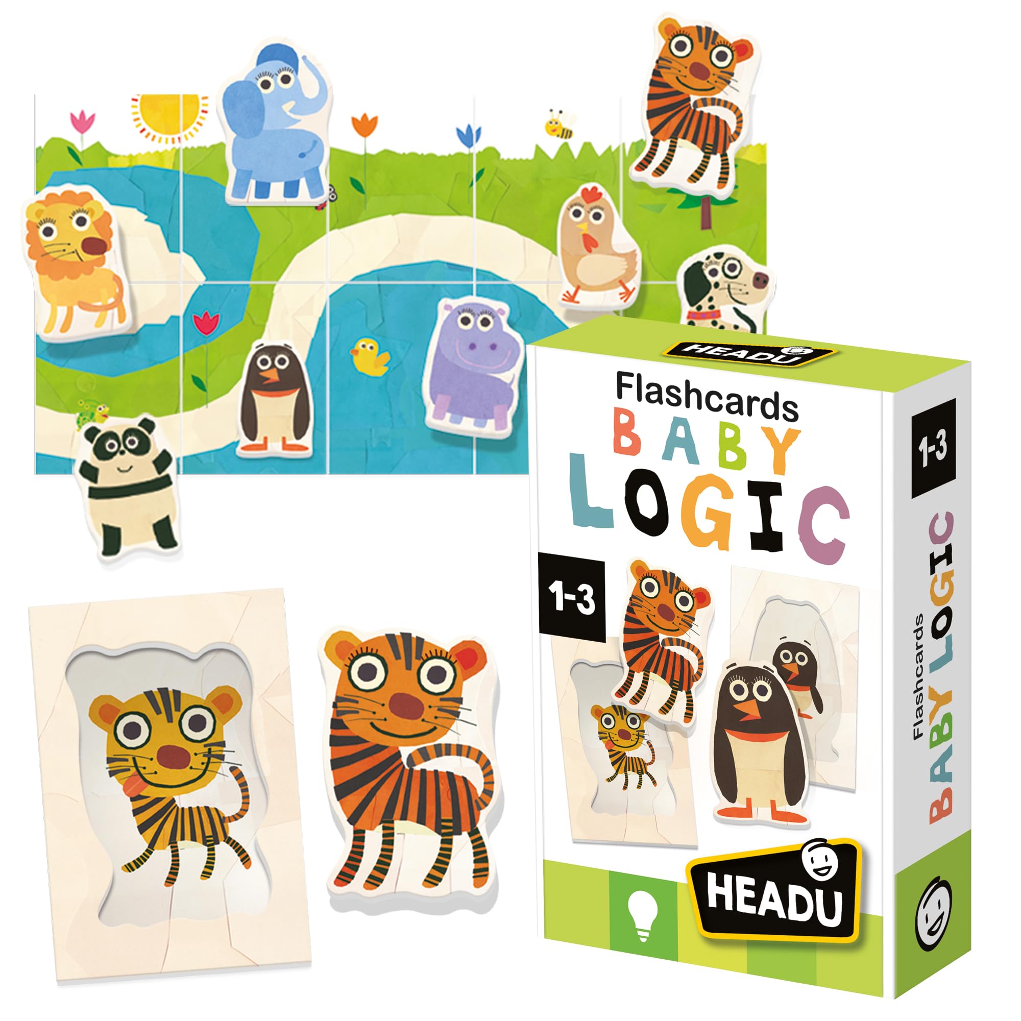 Headu Baby Logic MU23813 flashcards mamma cucciolo 1-3 anni