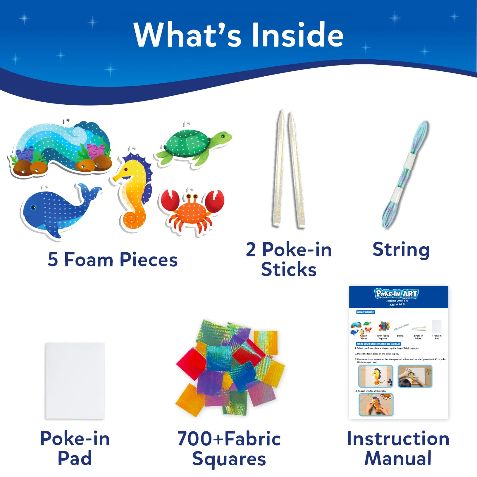 Skillmatics Poke-in Art Underwater Animals kit creativo animali marini