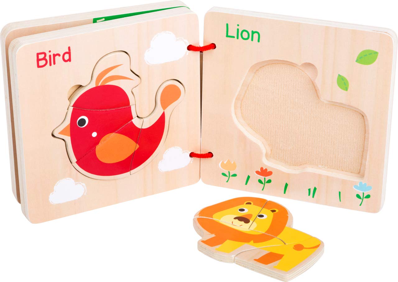 smallfoot 11122 Libro Puzzle Animali Multicolore in Legno