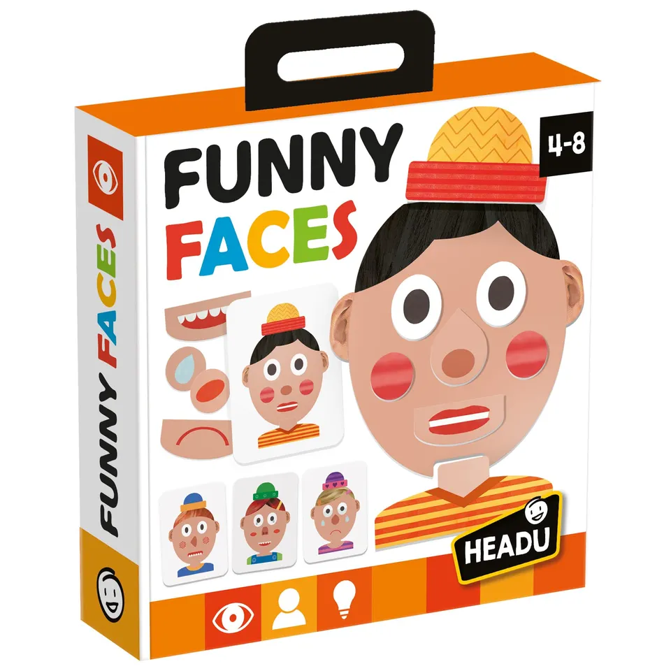 Headu Funny Faces tombola emozioni bambini 4-8 anni