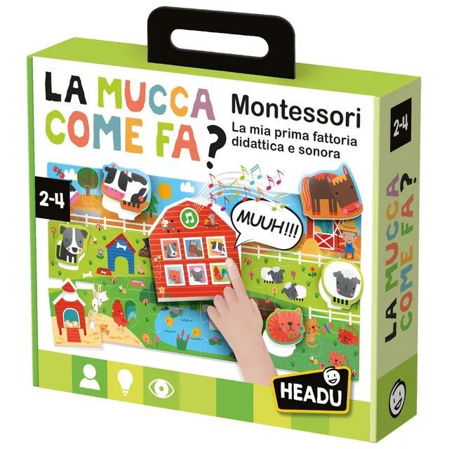 Headu La Mucca Come Fa IT57175 puzzle fattoria sonora 2-4 anni