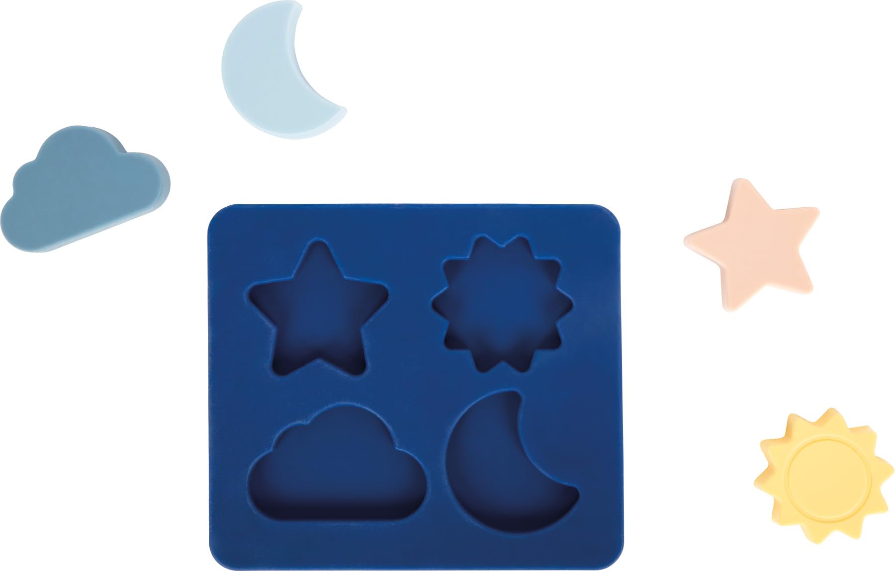 smallfoot puzzle in silicone morbido 4 pezzi sole e luna