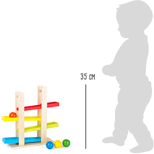 smallfoot Pista Biglie gioco in legno 4 sfere colorate bambini