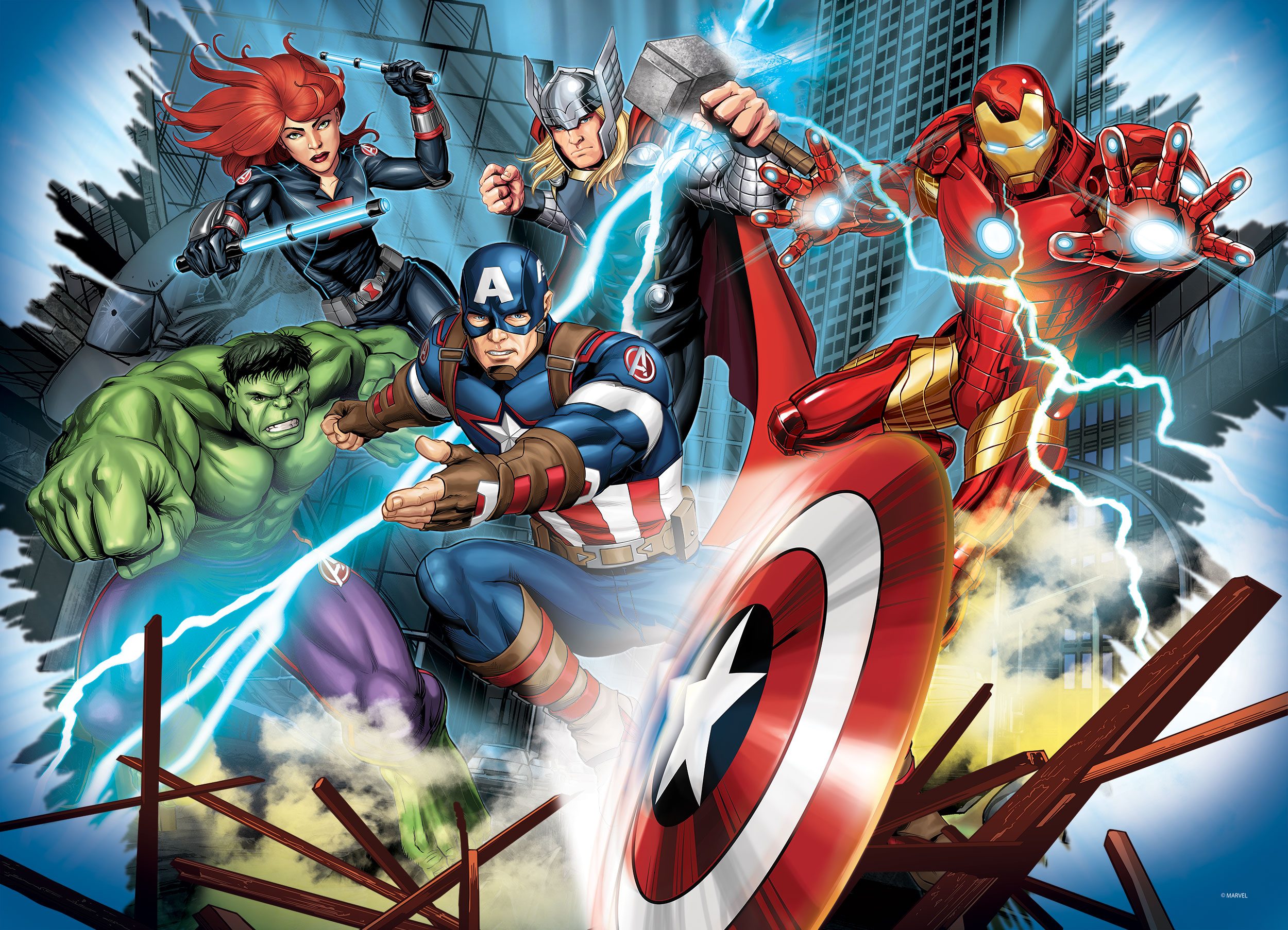 Lisciani Marvel Df M-Plus 48 Avengers puzzle 48 pezzi da colorare