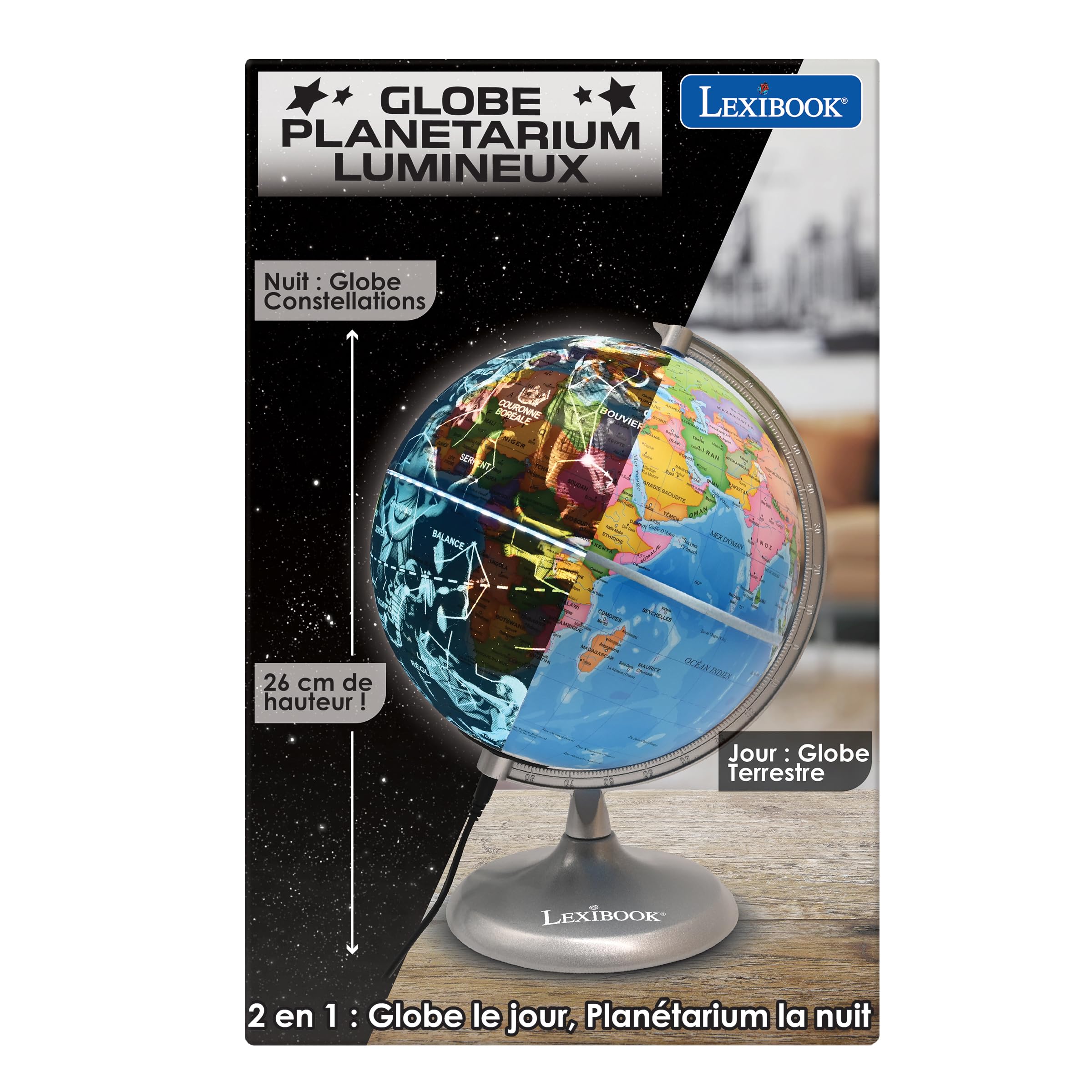 Lexibook globo giorno e notte luminoso costellazioni USB