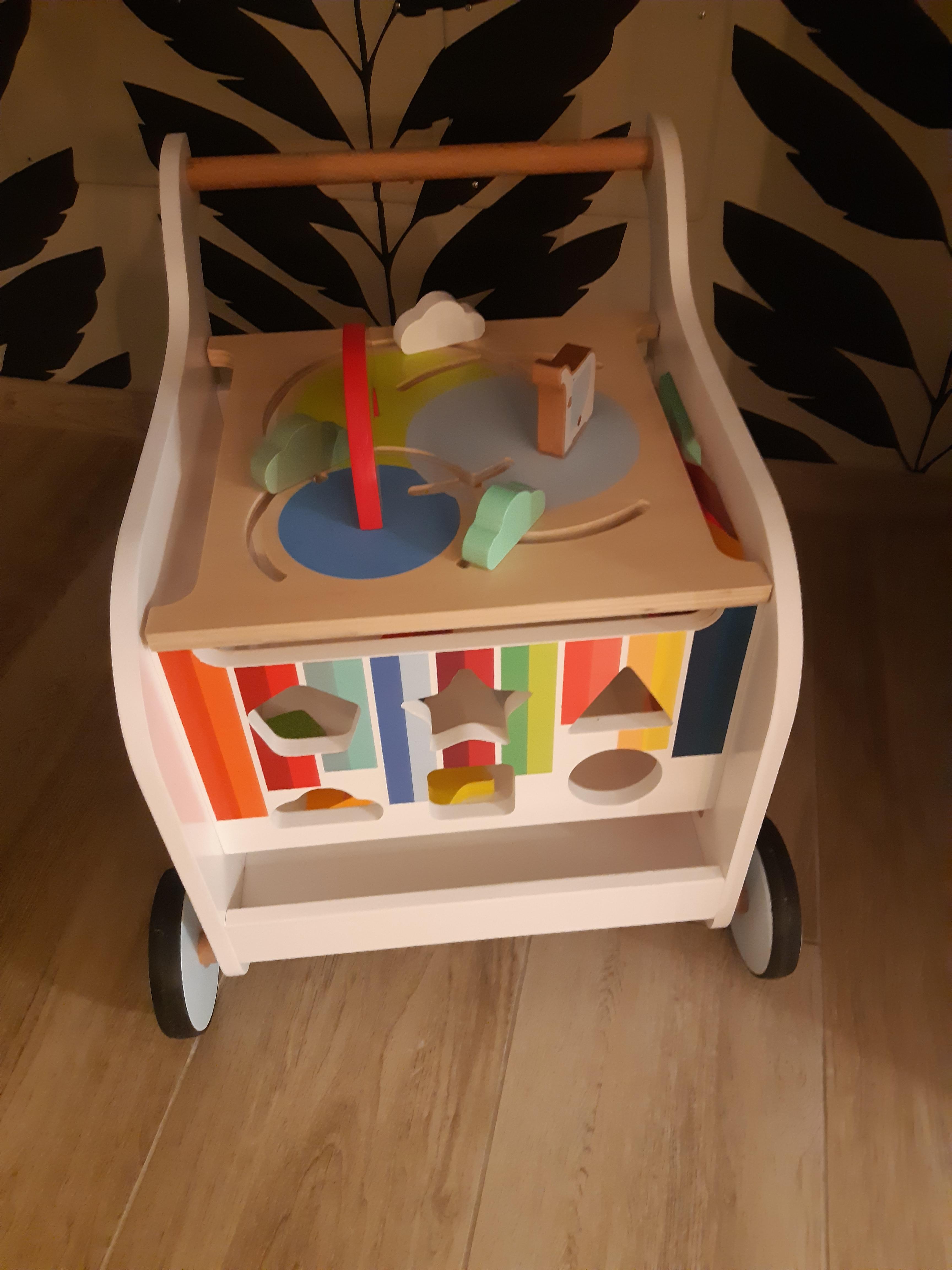 smallfoot 11607 Carrello Elefante Primi Passi Legno