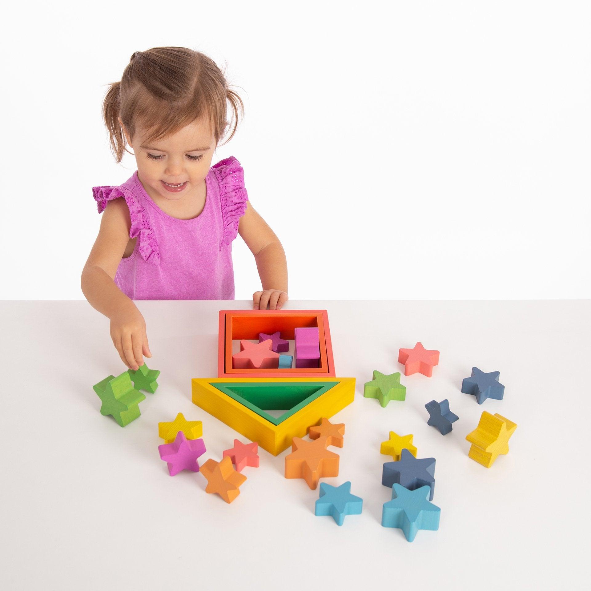 Tickit Rainbow Wooden Stars stelle legno 21 pezzi colorate