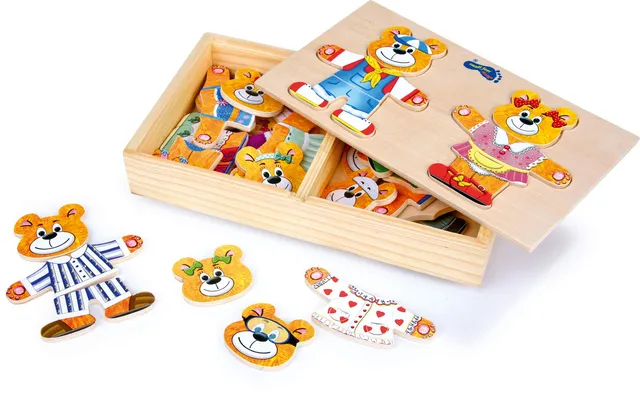 smallfoot 7182 Orsetti da vestire puzzle legno 3 anni creativo