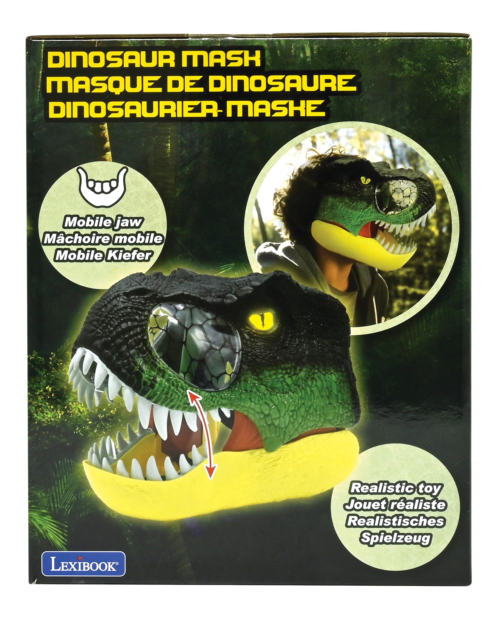 Lexibook RPDINO01 maschera dinosauro con ruggiti e luci