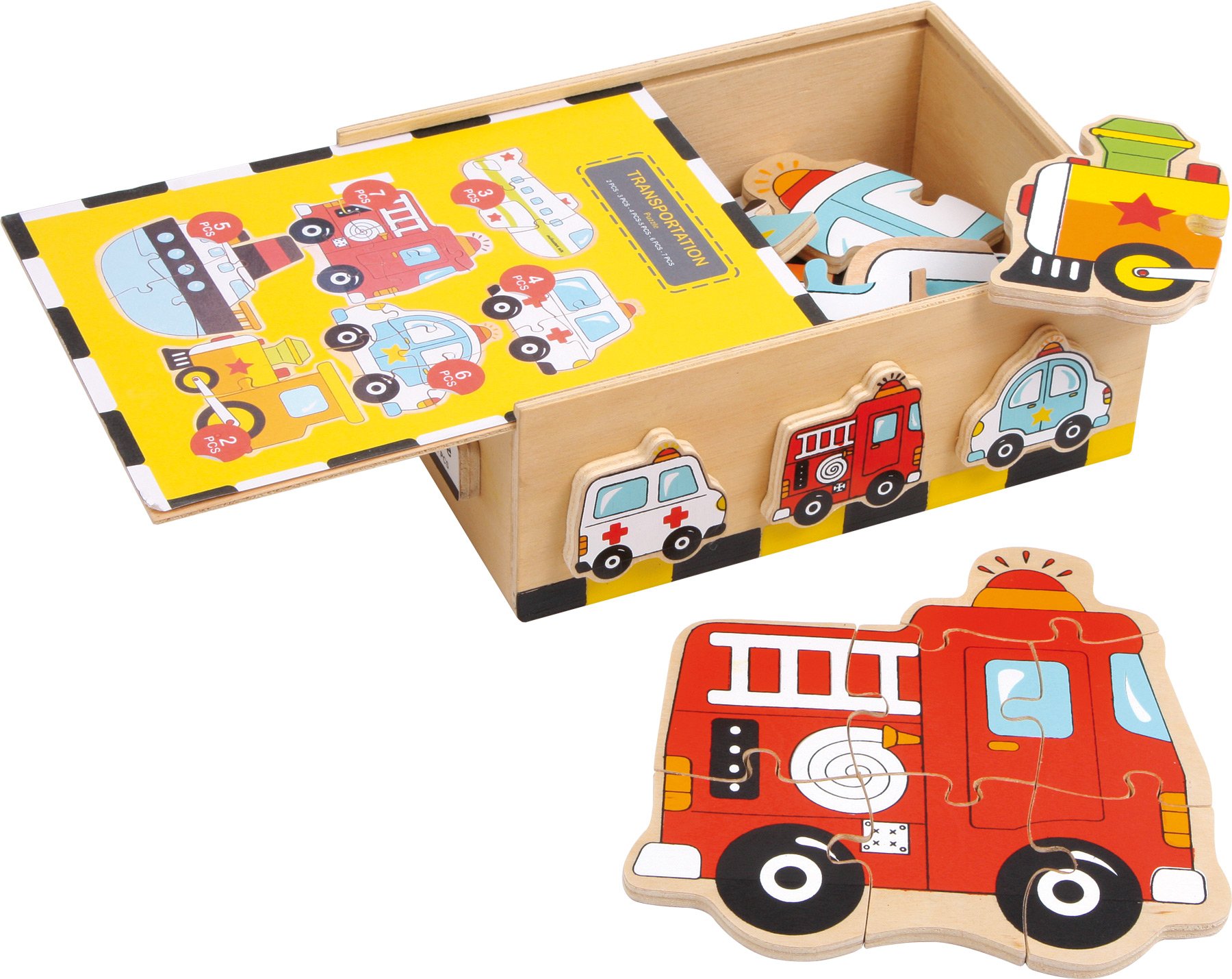 smallfoot 1591 puzzle veicoli legno 6 soggetti da 2 anni