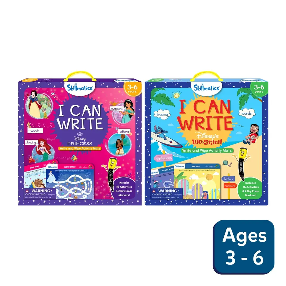 Skillmatics I Can Write Disney Princess Lilo & Stitch quaderno 16 attività
