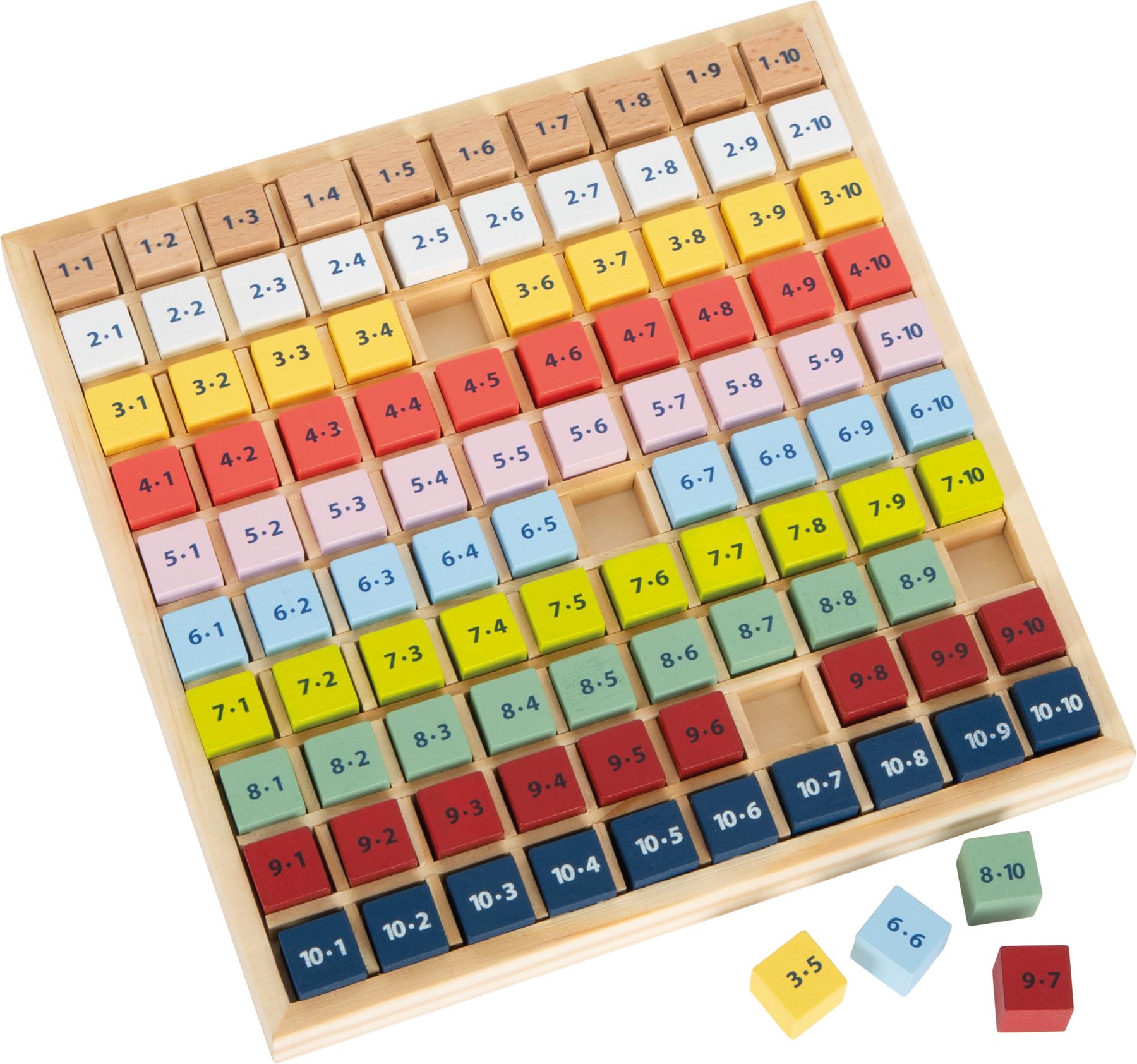 smallfoot 11163 tabelline Educare in legno 81 cubetti