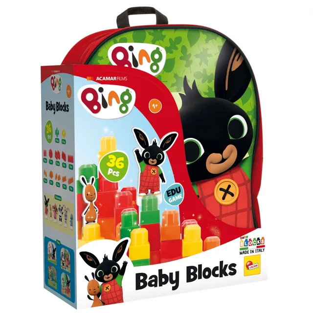 Lisciani Bing Zainetto Baby Blocks Rosso mattoncini bimbi